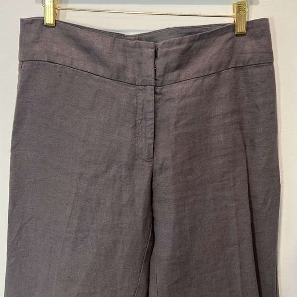 Eileen Fisher Grey Linen pant, wide-leg, zipper & hook in the front, size 6 - Picture 2 of 12